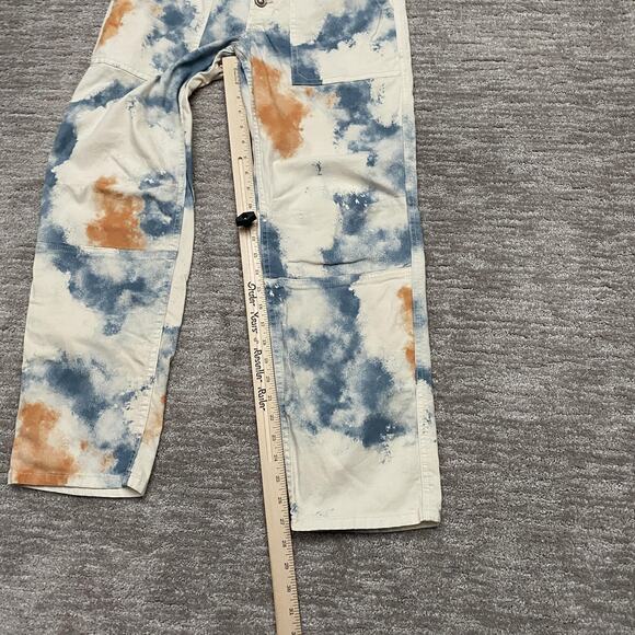 Pilcro Pants Womens 28 Cream Blue Rust Tie Dye The Wanderer Button Fly Utility - Picture 15 of 16